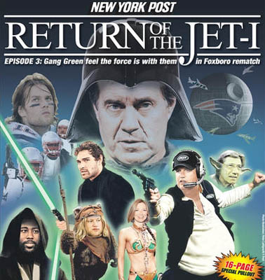  Pats/Jets playoff collision, the New York Post unveiled a Star Wars 